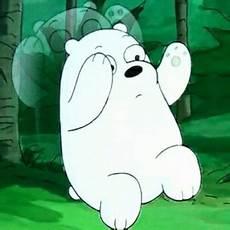 三只裸熊头像三人单张