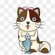 小猫吃鱼卡通图片